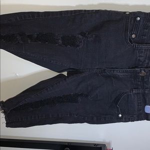 Black knee length Bermuda shorts